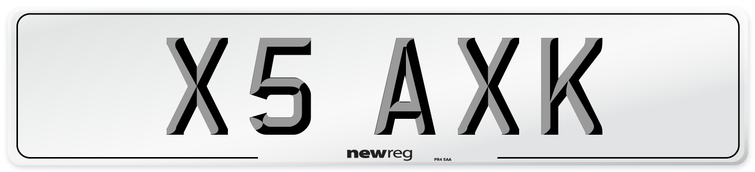 X5 AXK Number Plate from New Reg